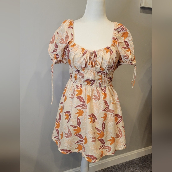 Sabo Skirt Floral Pink and Orange Dress - Picture 3 of 13